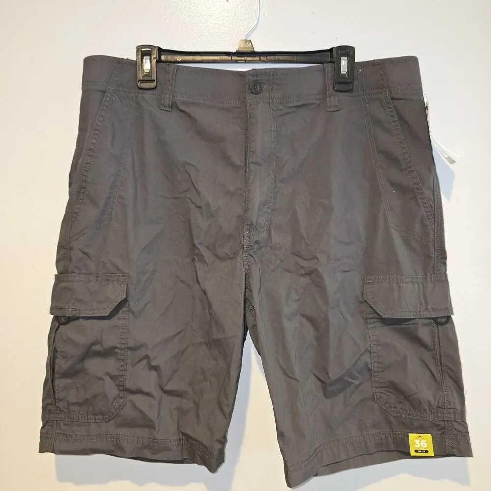 LEE Performance Series Men's Size 36 Gray Extreme Motion Cargo Shorts - New!